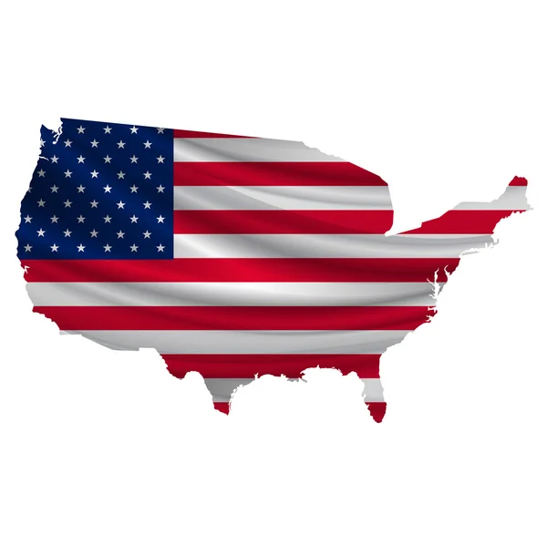 America Bandera mapa icono — Vector de stock